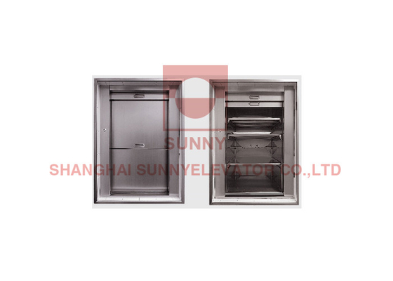 Hairline Stainless Steel Restaurant Dumbwaiter Lift 100 - 250kg Load Food Elevator