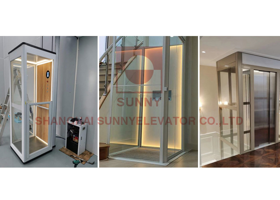 2 - 4 Floors Electric Residential Passenger Elevator Indoor / Outdoor Small Home Lift