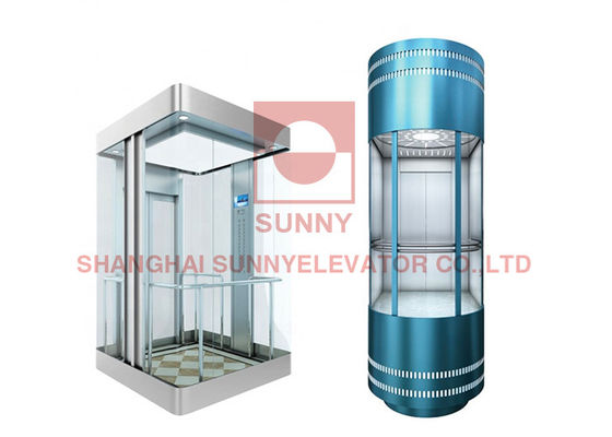 Stainless Steel Glass Panel Observation Elevator 13 Persons Capacity