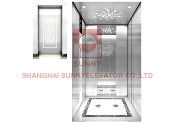 PLC Controlled System Hairline Passenger Elevator With Machine Room