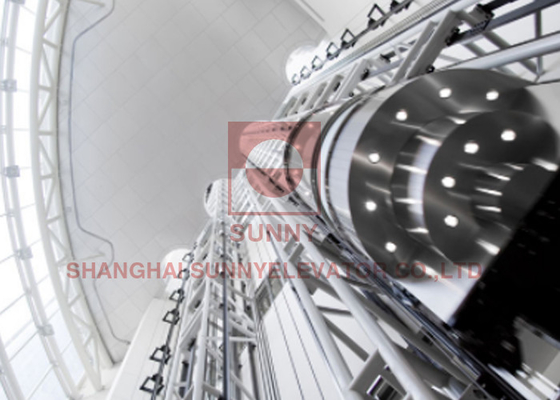 2000kg Machine Room Less Sightseeing Elevator 2.0m/S Stainless Steel