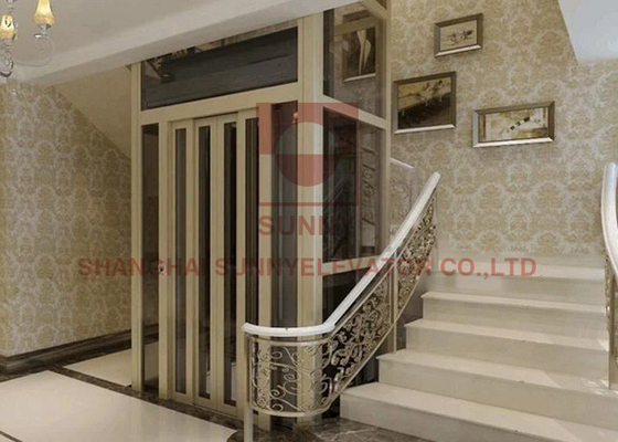 Indoors Machine Small Home Elevator Lift Villa 400kg With Luxury Cabin