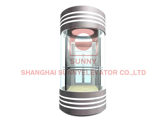 Stainless Steel Material Panoramic Elevator 800 - 1600kg With Deceleration Device