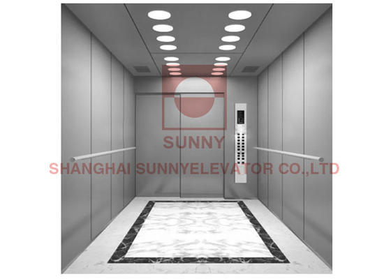 6 Floor 1600kg Hospital Elevator Big Space Patient Bed Lift Hairline Stainless Steel
