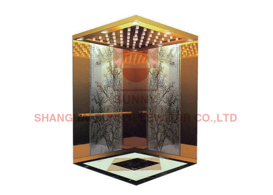 Stainless Steel Mirror Home Panoramic Passenger Elevator Lift With Small Machine Room