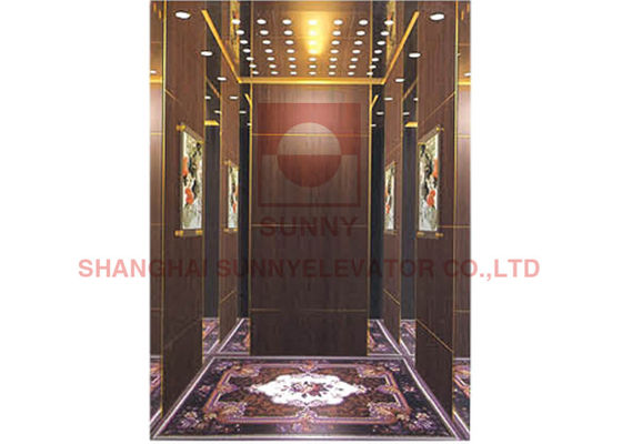 Mirror Etching 6.0m/S 1600kg Passenger Elevator Center Opening Door