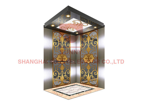 1.0m/S 630kg Stainless Steel Meshing With Passenger Elevator For Office Building