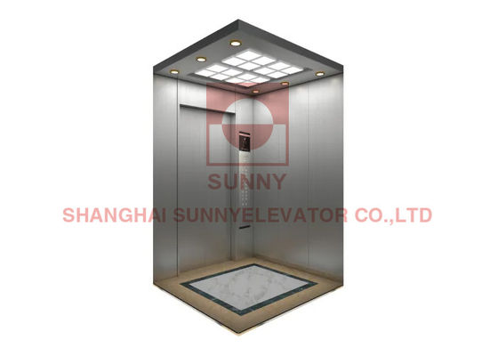 PVC Flooring VVVF 1.75M LED Vertical 10 Passenger Lift With Elevator Brakes