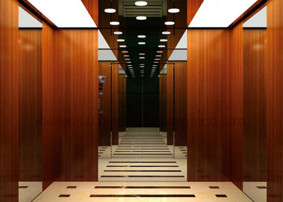 Building VVVF Elevator Control System Wooden Cabin 2.0m 1600kg Passenger Elevator