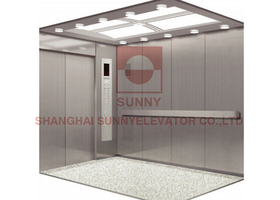 1600kg 2.5m/S Hairline Stainless Steel  Bed Hospital Elevator