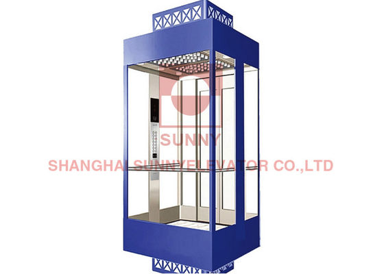 Sightseeing VVVF 2 Person Stainless Steel Elements Lift Elevator For Home Use