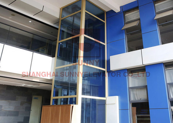 Full Glass Shalfless Pitless  Residential Hydraulic  MRL Traction Elevator