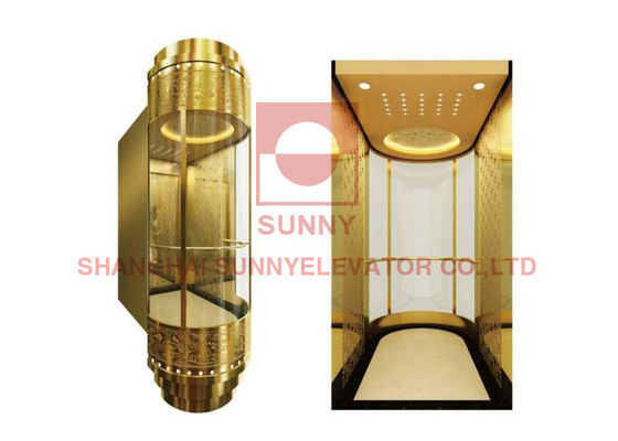2.5m/S Braille Button Vvvf Panoramic Elevator Without Machine Room