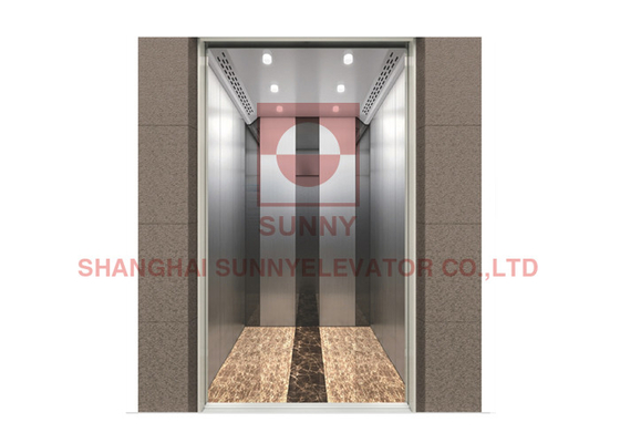 SUS304  MR MRL 8 Passenger Home Lift Elevators Center Opening Door