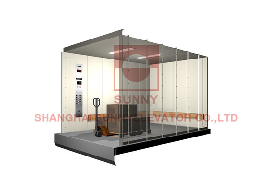 4000Lbs Cargo Freight Elevator With Traction Machine Room VVVF Elevator Control System