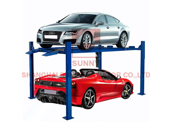 4 Post Auto Hoist Car Storage Lift Hydraulic Double Deck Parking Lift