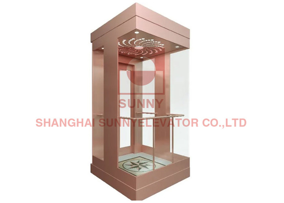 1.0~4.0m/S Center Opening Door Passenger Home Lift Glass Cabin For Home