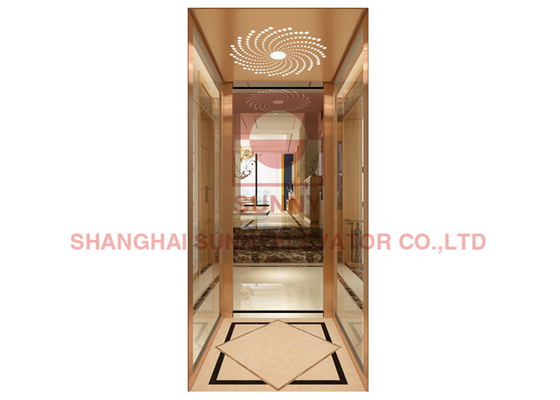 Wooden/ Stainless Steel Luxury Villa Elevator With PVC Floor 0.4m/S