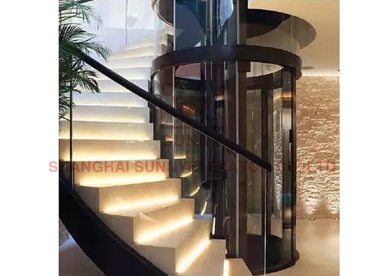2 - 5 Person Residential Home Elevators With Glass Shaft And PVC Floor