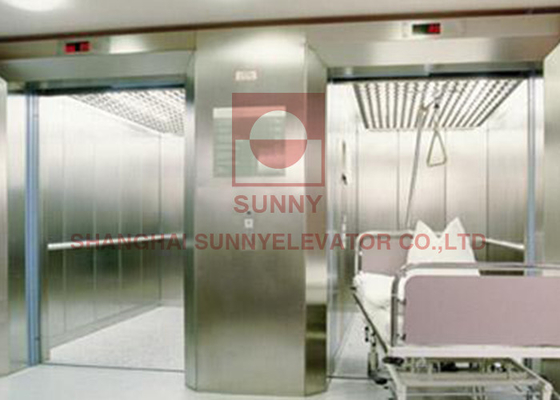 Gearless Traction Machine Hospital Bed Elevator With Deep Cabin And Deceleration Device