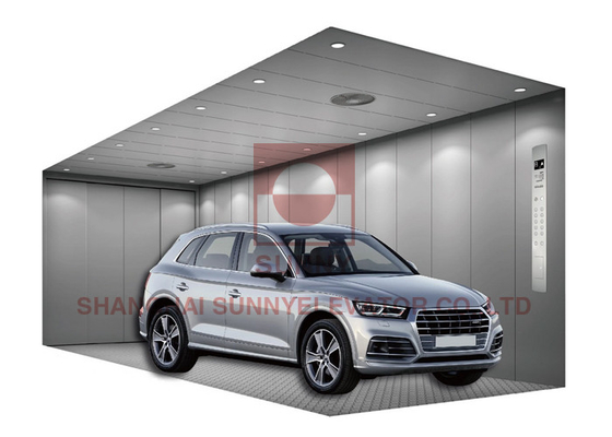 3000kg Large Size Etched Stainless Steel Car Elevator For Shopping Center