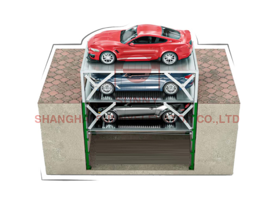 Hydraulic 4 Post Car Elevator With Underground Parking System