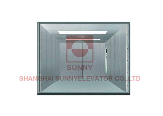 1.0 M/S 2 Ton Freight Elevator Lift With Steel Plate Two Panel Side Open Door