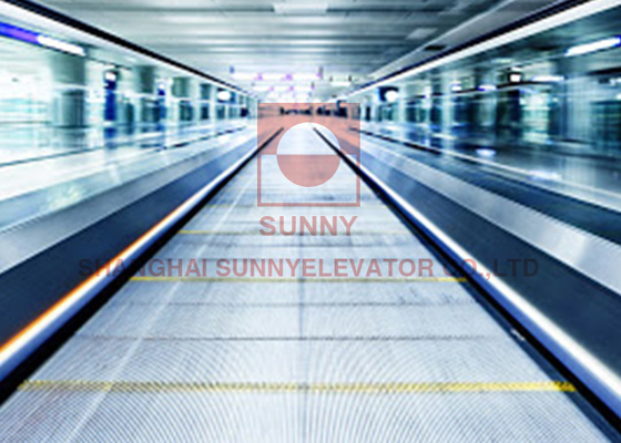 Aluminium Alloy Moving Walkway With Hairline Stainless Steel Inner Outer Decking With Lighting