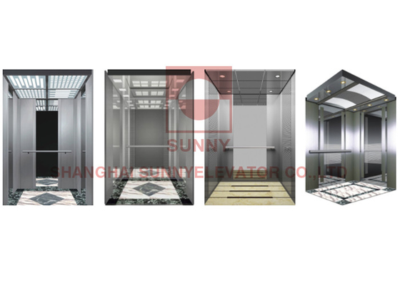 Single Door Passenger 4.00m/S 1600kg Passenger Elevator Mirror Etching Stainless Steell