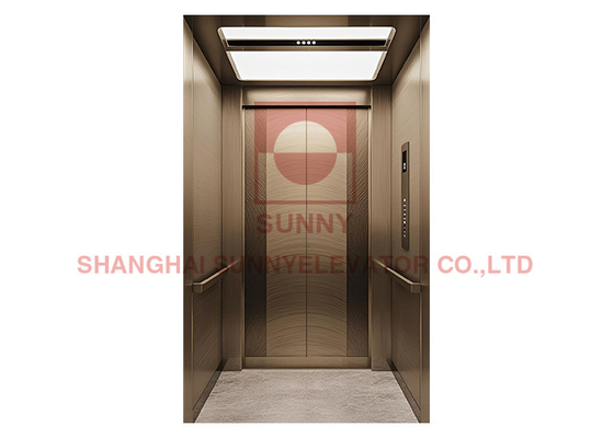 450kg-1600kg Mirror Etching Machine Room Less Elevator With Morden Design