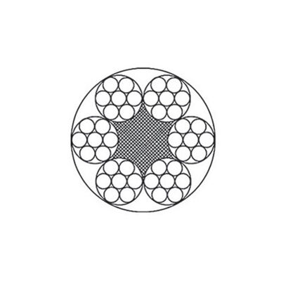 Ungalvanized Steel Wire Rope 6×9W+IWS, 12mm, Minimum Breaking Load 86.3 KN, For Slope Well Winching