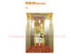 Soft Lighting Elevator Cabin Decoration With Titanium Gold Mirror / Etched with Elevator Parts