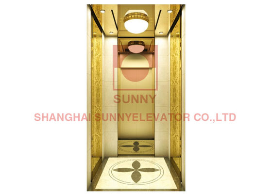 400kg Mini Home Elevator With Wood Veneer Mirror Etched And Single Door Knife