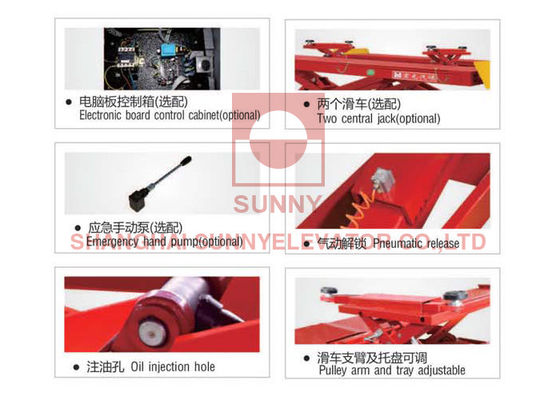 In Ground Mid Rise Auto Pulley Scissor Lift For Vehicle Maintenance