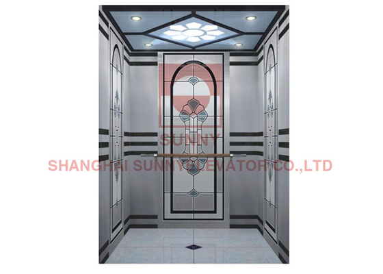 Mirror Etched Vvvf  Passenger Home Elevator , VVVF Inverter Elevator