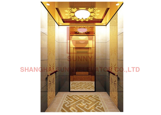 Mirror Etched Vvvf  Passenger Home Elevator , VVVF Inverter Elevator