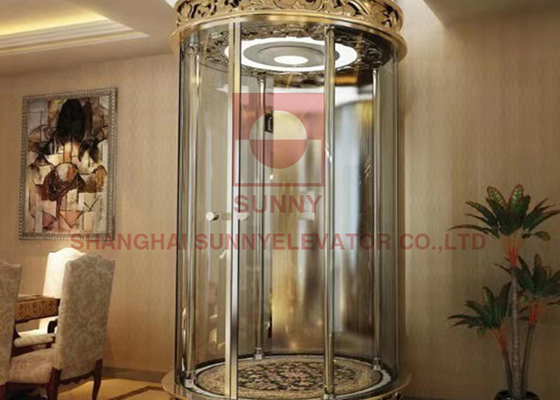 2000KG Villa Round Vvvf Control  Panoramic Elevator For Observation