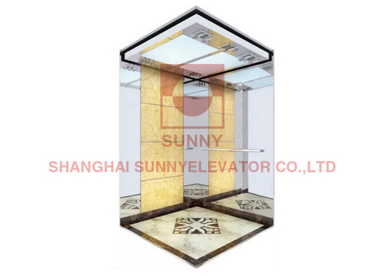 PVC Floor Hairline Stainless Steel Office Building Elevator  630KG Capacity