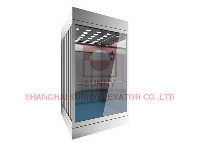 Center Opening Door Panoramic Elevator 800 - 1600kg Load