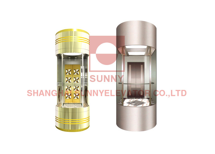 Small Machine Room Circular Square Panoramic Elevator Lift 1000kg