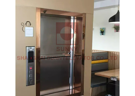 304 Stainless Steel Small Dumbwaiter Elevator / Foods Elevator AC VVVF Drive