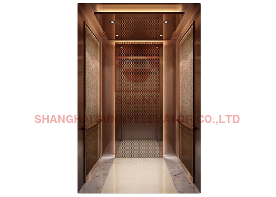 500kg Titanium Mirror Etching Stainless Steel Passener Villa Elevator With Good Quality