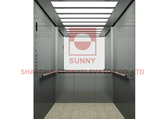 VVVF Control 1000Kg Stainless Steel Mirror Hospital Elevator With LED Light