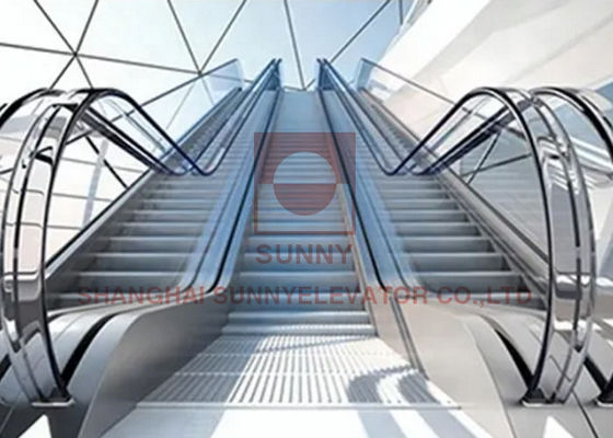 Hairline Stainless Steel Shopping Mall Escalator 0.5m/S With Energy Saving System