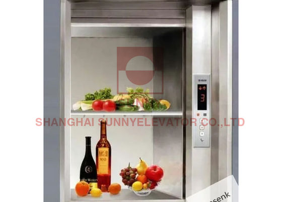 Hydraulic Kitchen Food Lift Mirror Etching Dumbwaiter Elevator 200kg Load