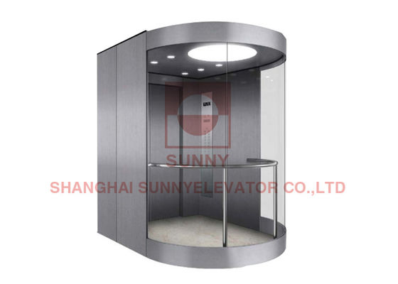 1600kg Load 13 Persons Panoramic Elevator With Long Hair Stainless Steel