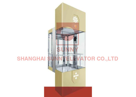 Center Opening Door Sightseeing Passenger Elevator Stainless Steel